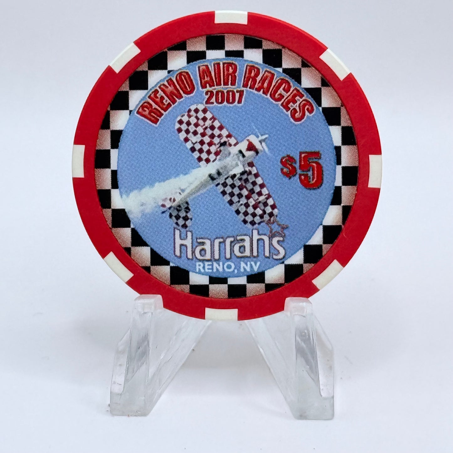 Harrah's Reno Nevada 2007 'Reno Air Races' LE $5 Casino Chip E6531
