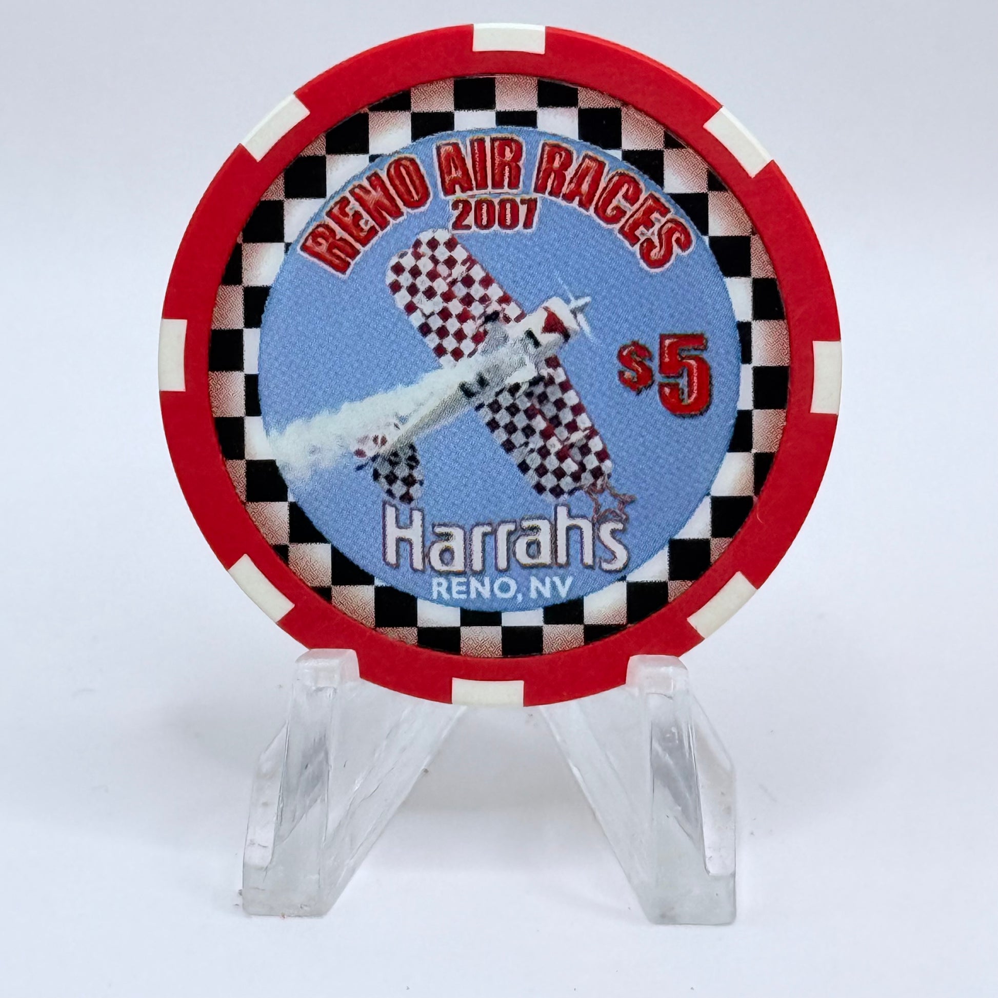 Harrah's Reno Nevada 2007 'Reno Air Races' LE $5 Casino Chip E6531