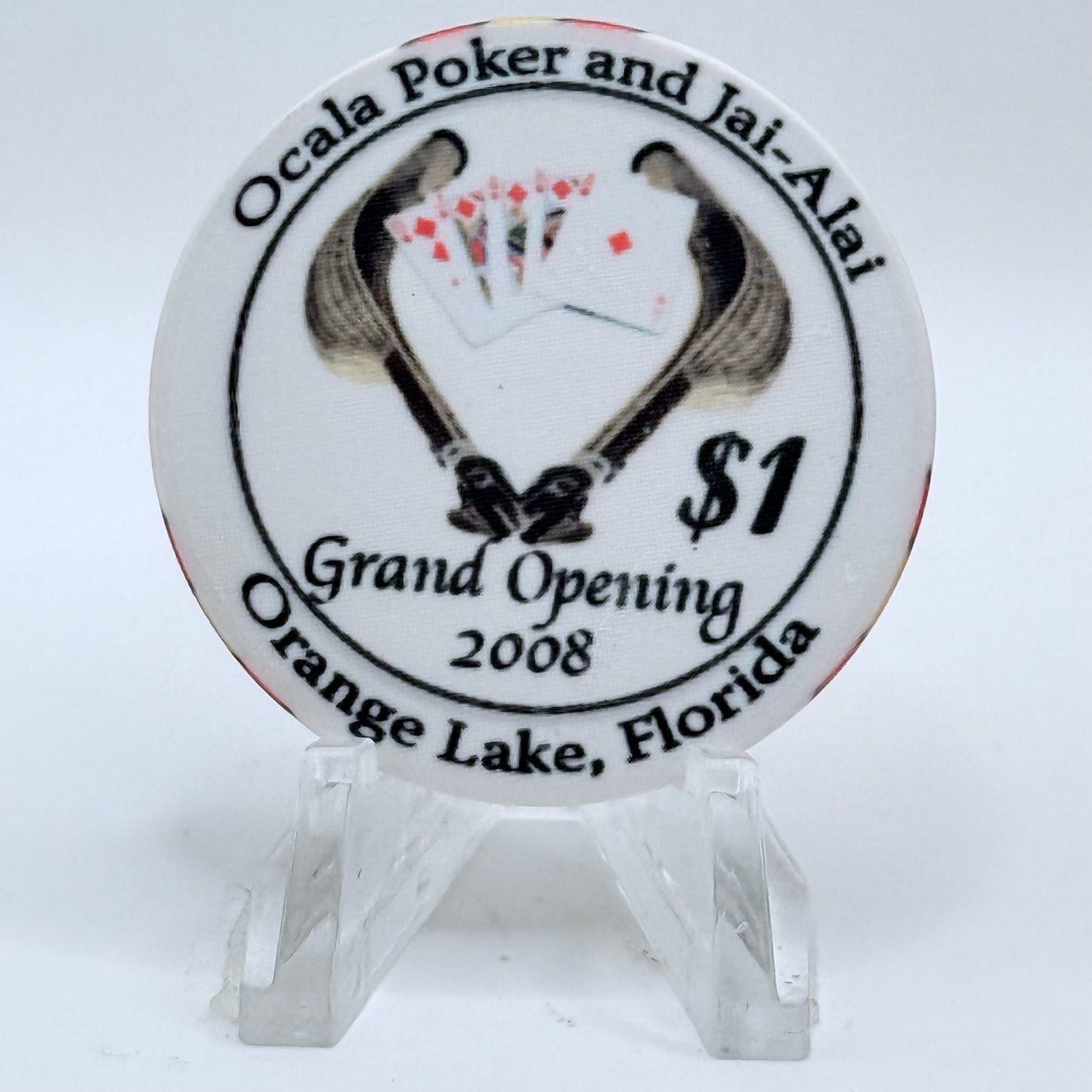 Ocala Poker & Jai-Alai Reddick Florida 2008 'Grand Opening' LE $1 Casino Chip