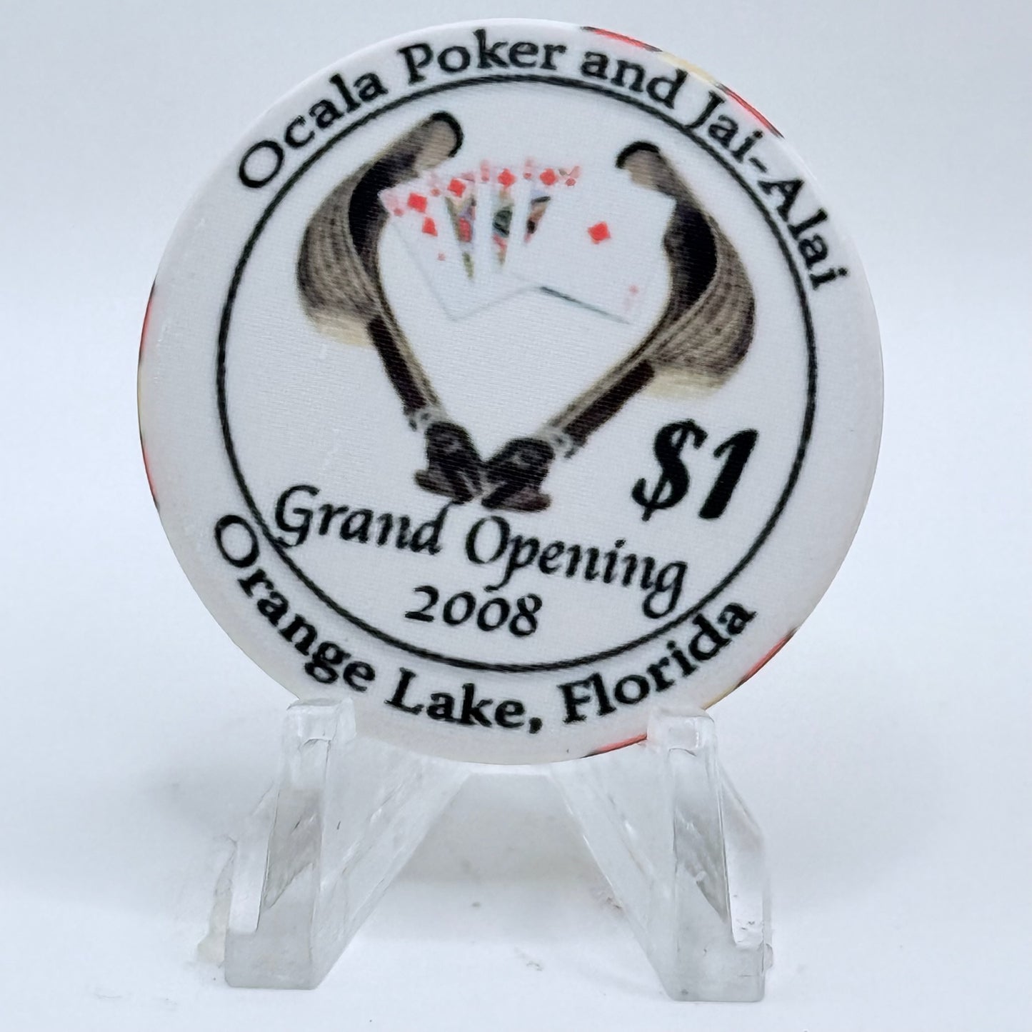 Ocala Poker & Jai-Alai Reddick Florida 2008 'Grand Opening' LE $1 Casino Chip