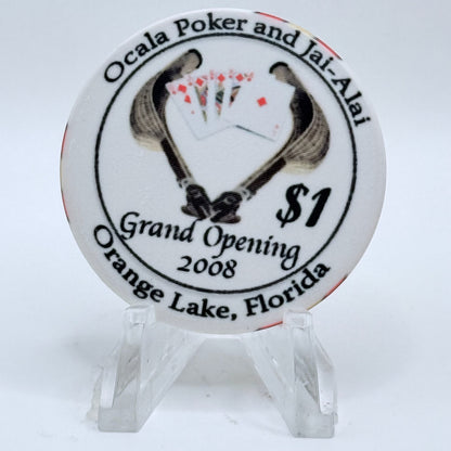 Ocala Poker & Jai-Alai Reddick Florida 2008 'Grand Opening' LE $1 Casino Chip