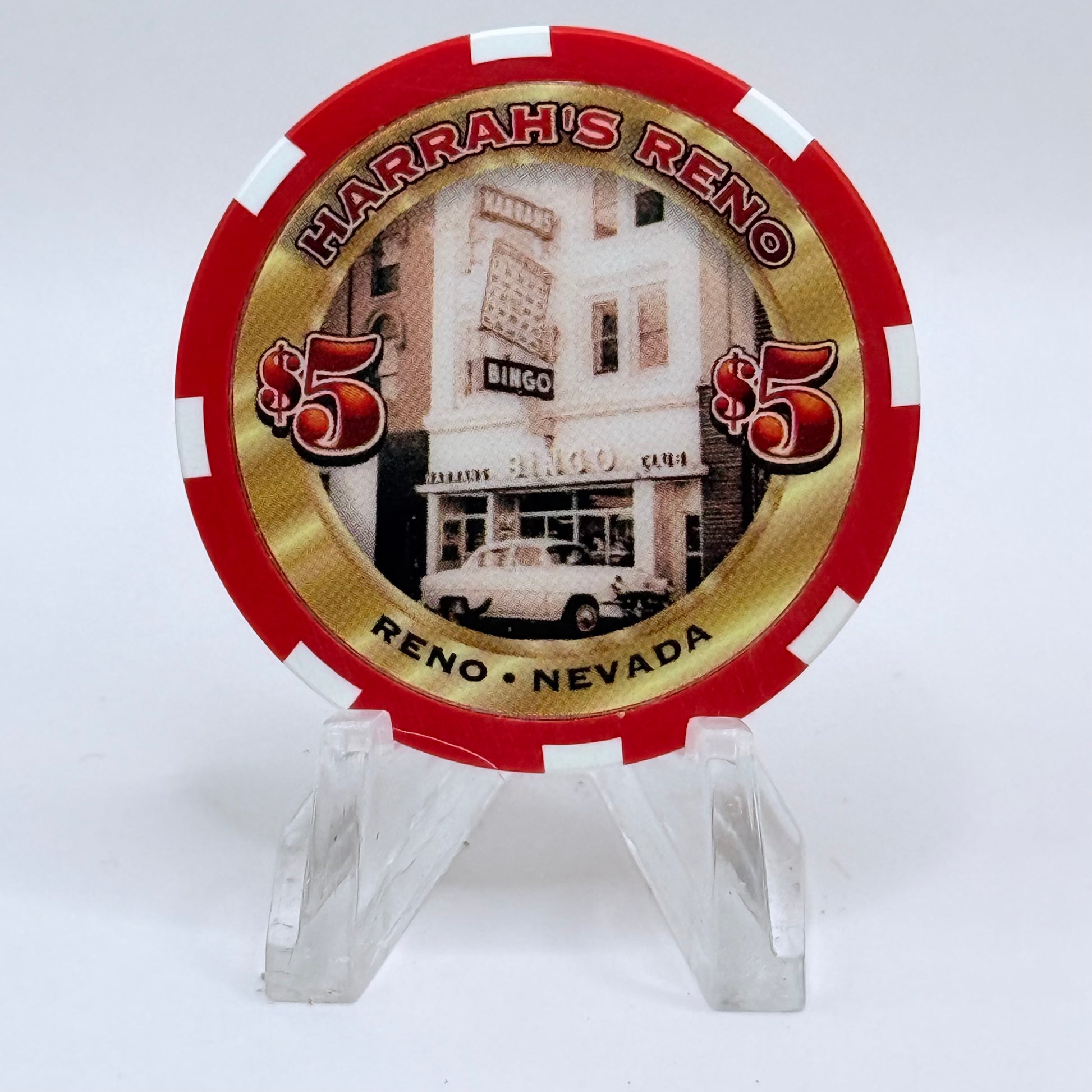 Harrah's Reno Nevada 2007 '70th Anniversary' LE $5 Casino Chip E5912