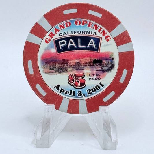 Pala Casino Pala California 2001 'Grand Opening' LE $5 Casino Chip