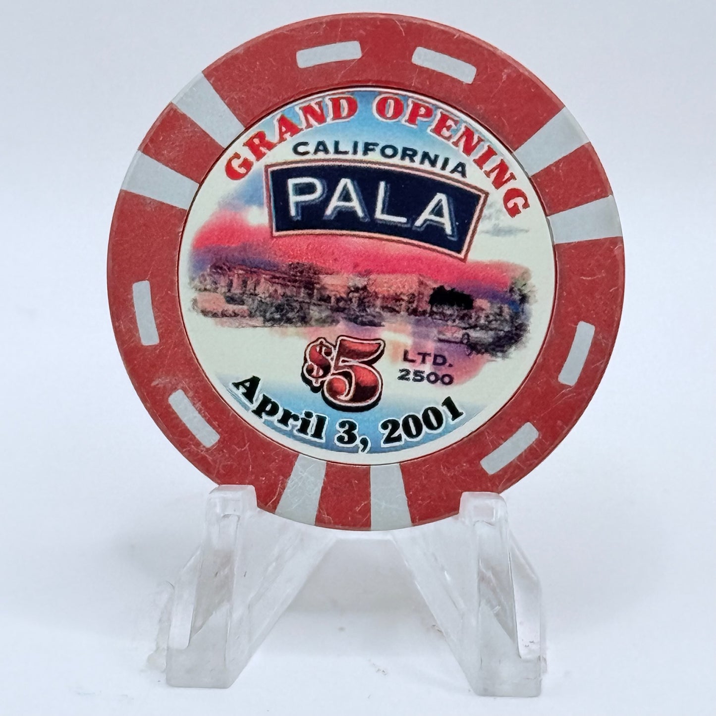 Pala Casino Pala California 2001 'Grand Opening' LE $5 Casino Chip