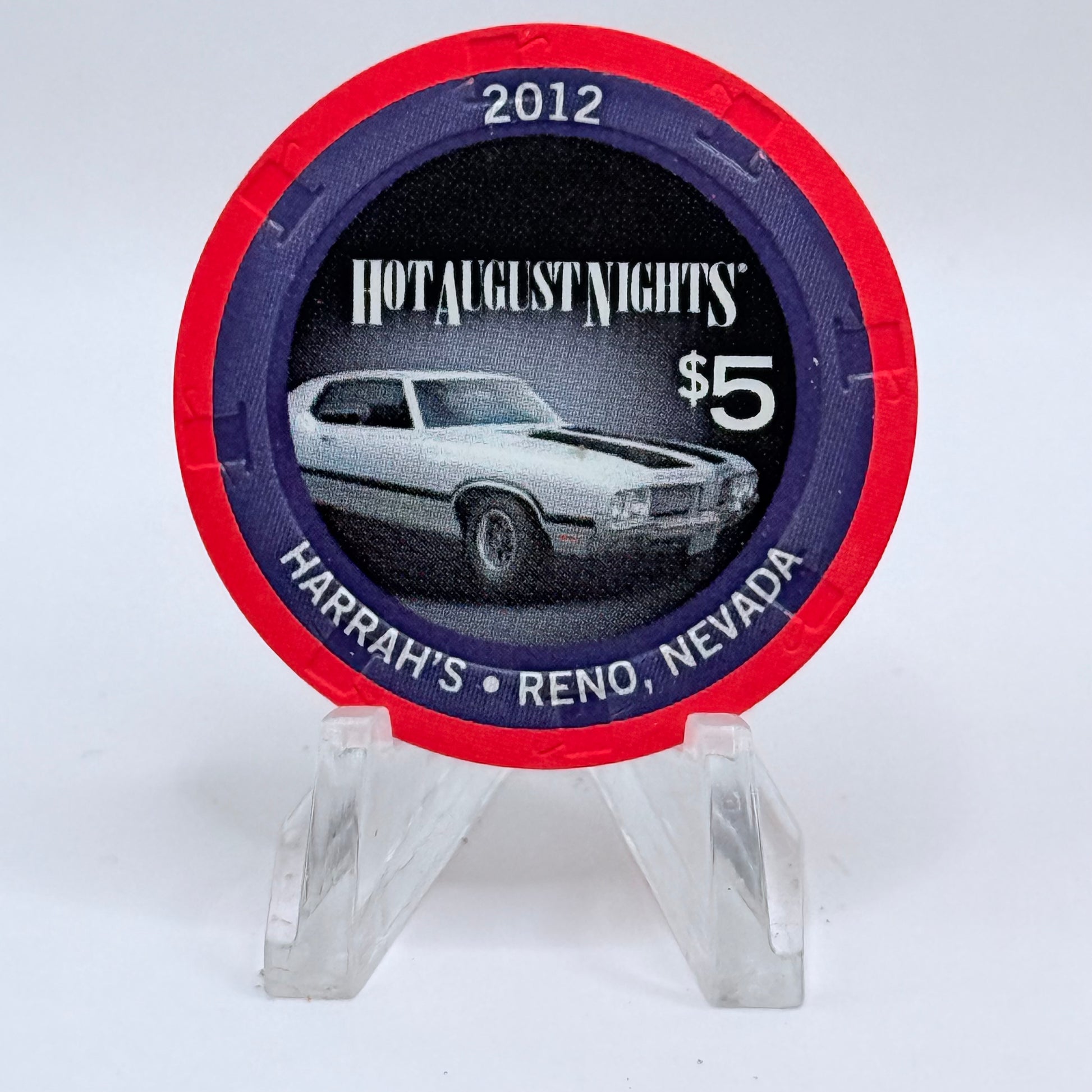 Harrah's Reno Nevada 2012 'Hot August Nights' LE $5 Casino Chip D0840