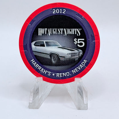 Harrah's Reno Nevada 2012 'Hot August Nights' LE $5 Casino Chip D0840
