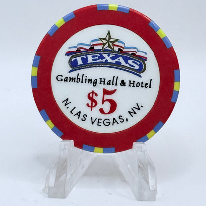 Texas Gambling Hall N. Las Vegas Nevada 1995 $5 Casino Chip N0427