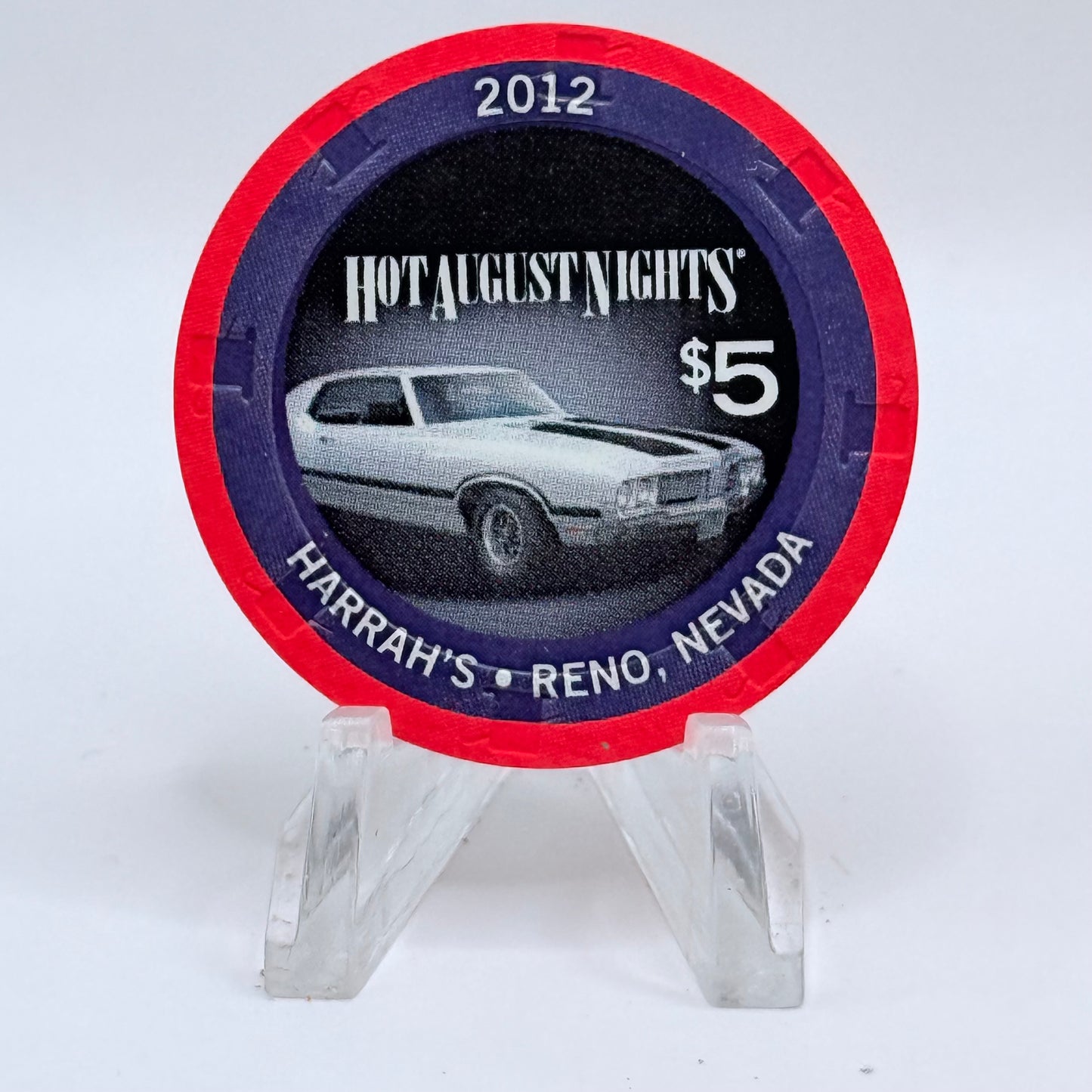 Harrah's Reno Nevada 2012 'Hot August Nights' LE $5 Casino Chip D0840