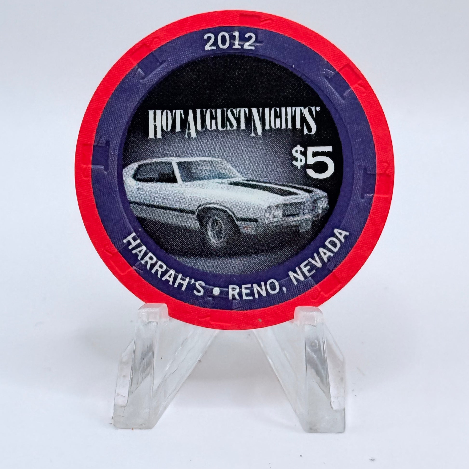 Harrah's Reno Nevada 2012 'Hot August Nights' LE $5 Casino Chip D0840