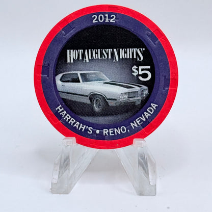 Harrah's Reno Nevada 2012 'Hot August Nights' LE $5 Casino Chip D0840
