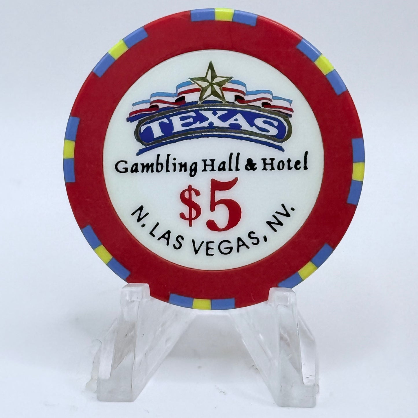 Texas Gambling Hall N. Las Vegas Nevada 1995 $5 Casino Chip N0427
