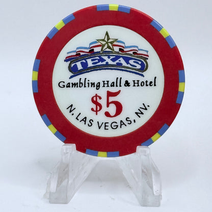 Texas Gambling Hall N. Las Vegas Nevada 1995 $5 Casino Chip N0427