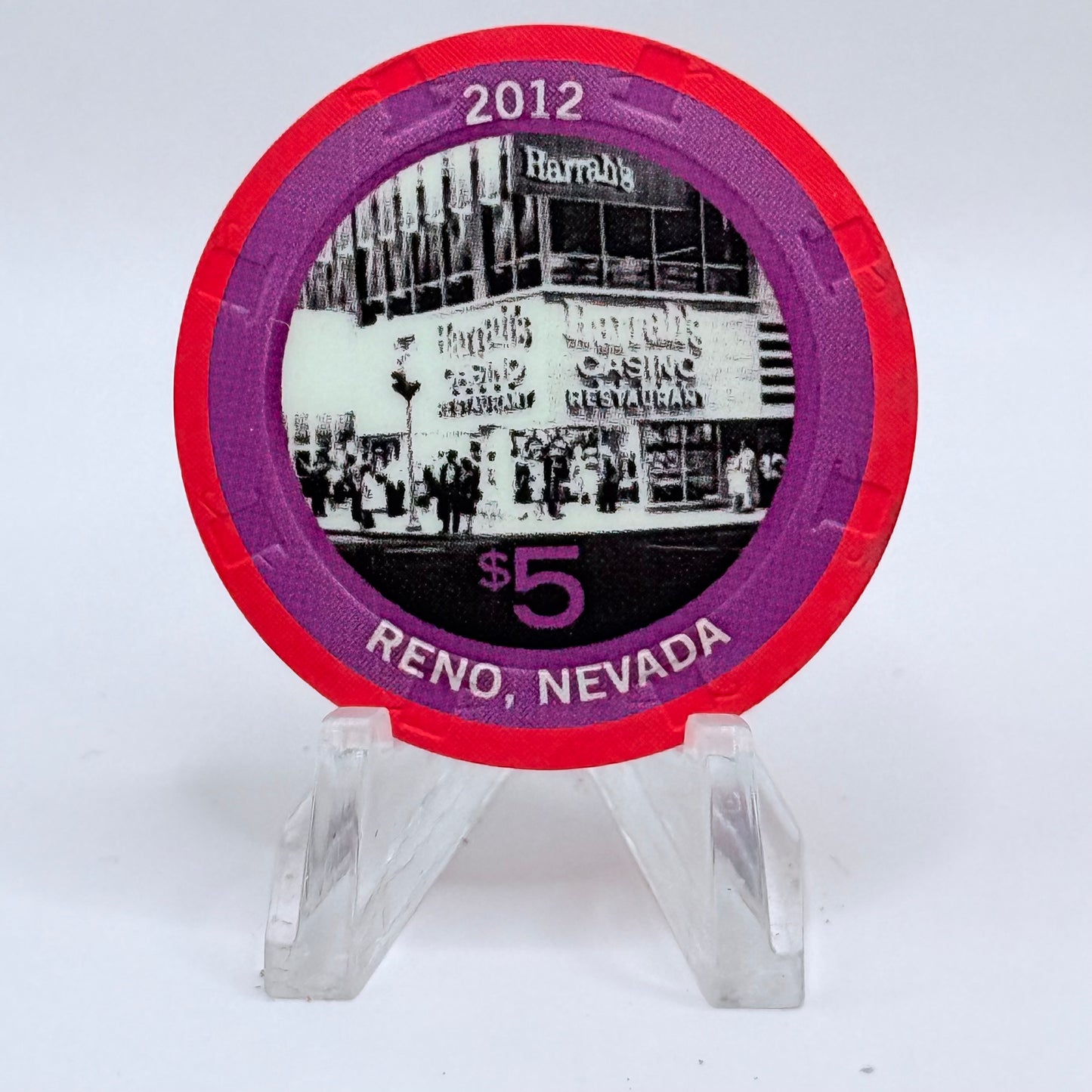 Harrah's Reno Nevada 2012 '75th Anniversary' LE $5 Casino Chip