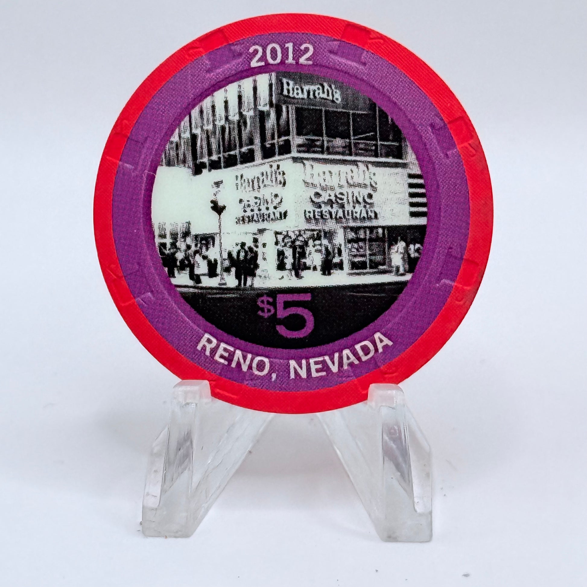 Harrah's Reno Nevada 2012 '75th Anniversary' LE $5 Casino Chip