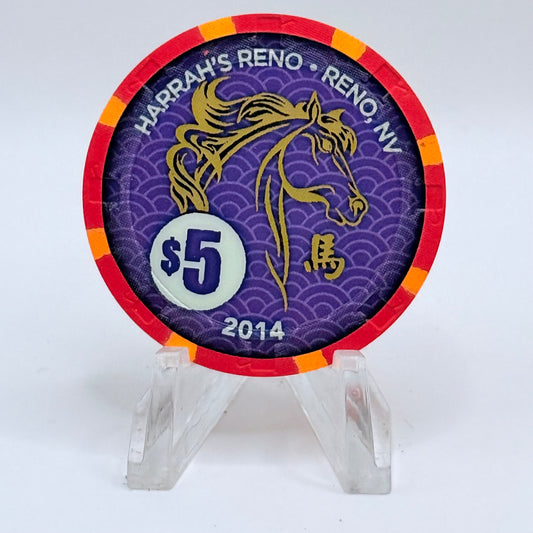 Harrah's Reno Nevada 2014 'Year Of The Horse' LE $5 Casino Chip D1811