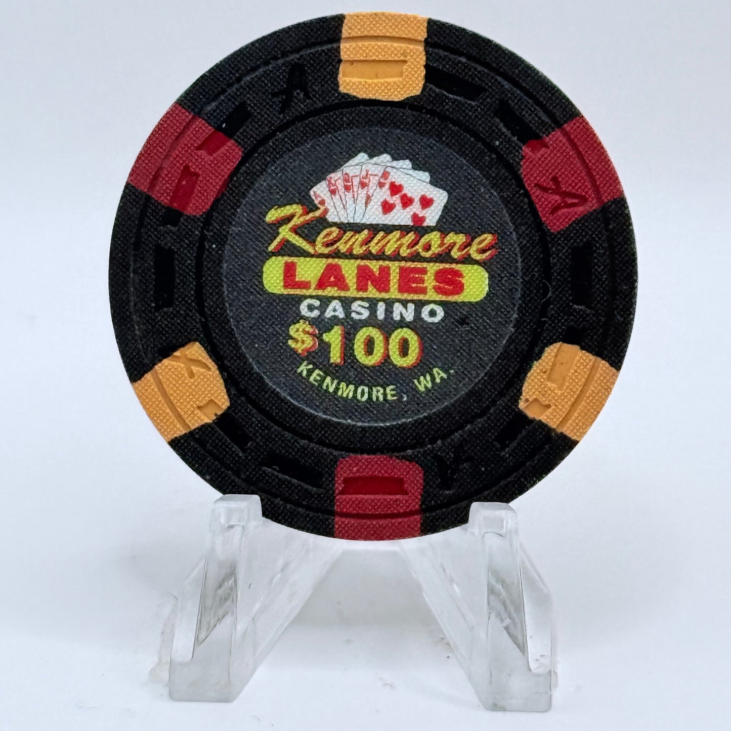 Kenmore Lanes Card Room Kenmore Washington $100 Casino Chip