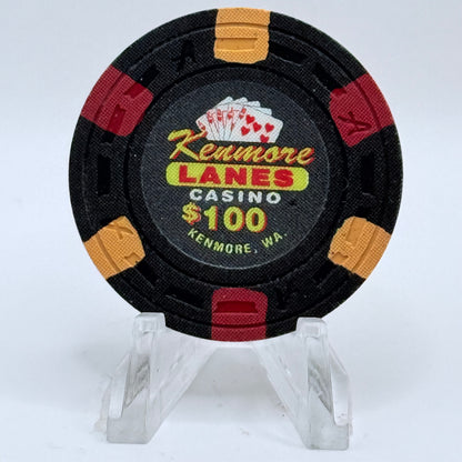 Kenmore Lanes Card Room Kenmore Washington $100 Casino Chip