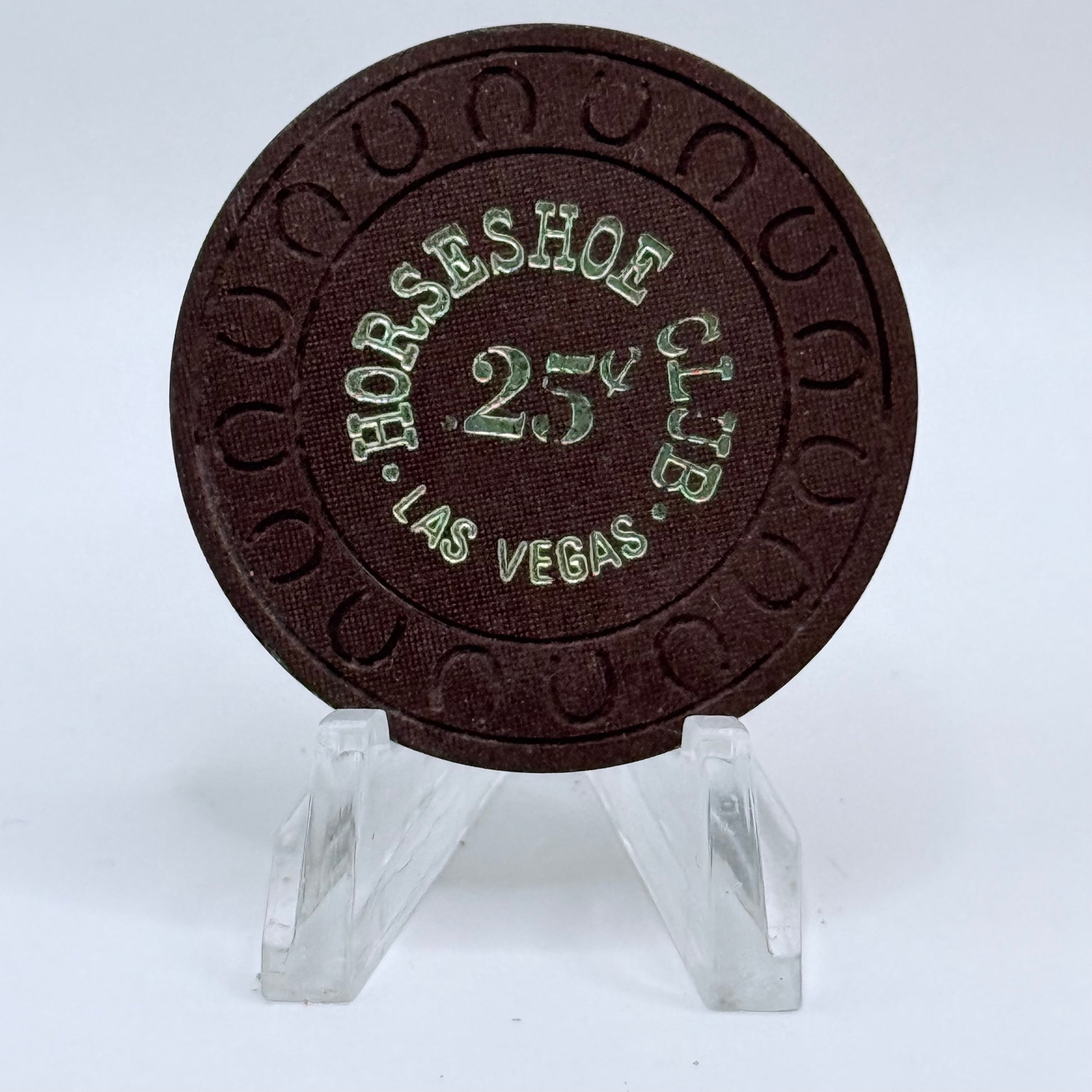 Horseshoe Club (Binion's) Las Vegas Nevada 1970s $0.25 Casino Chip V9066
