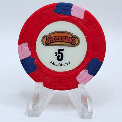 Stockman's Fallon Nevada 1989 $5 Casino Chip N3364