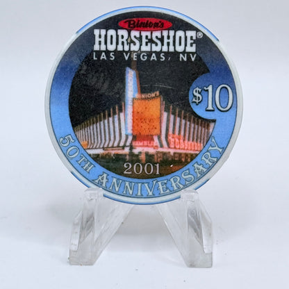Horseshoe Club (Binion's) Las Vegas Nevada 2001 '50th Anniversary' LE $10 Casino Chip V9097