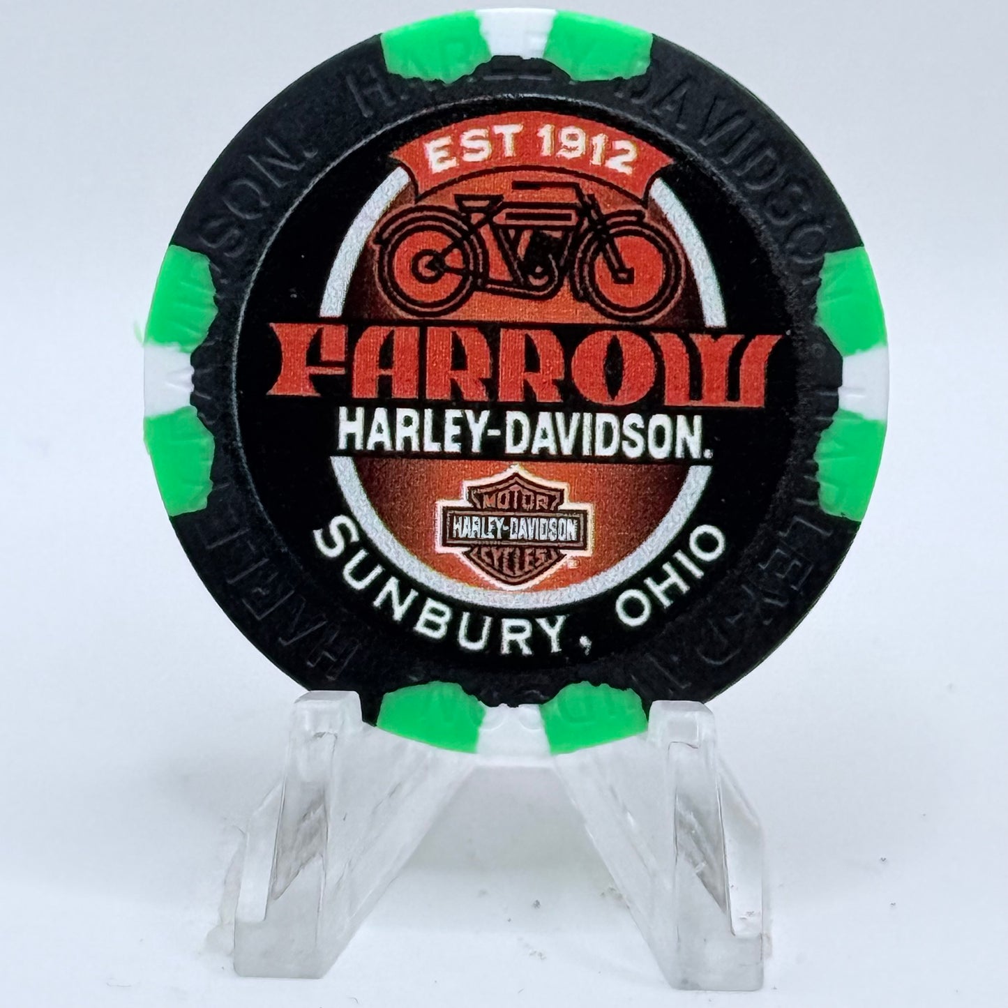 Harley-Davidson - Farrow North (A.D.) Sunbury Ohio Series 2 Advertising Chips