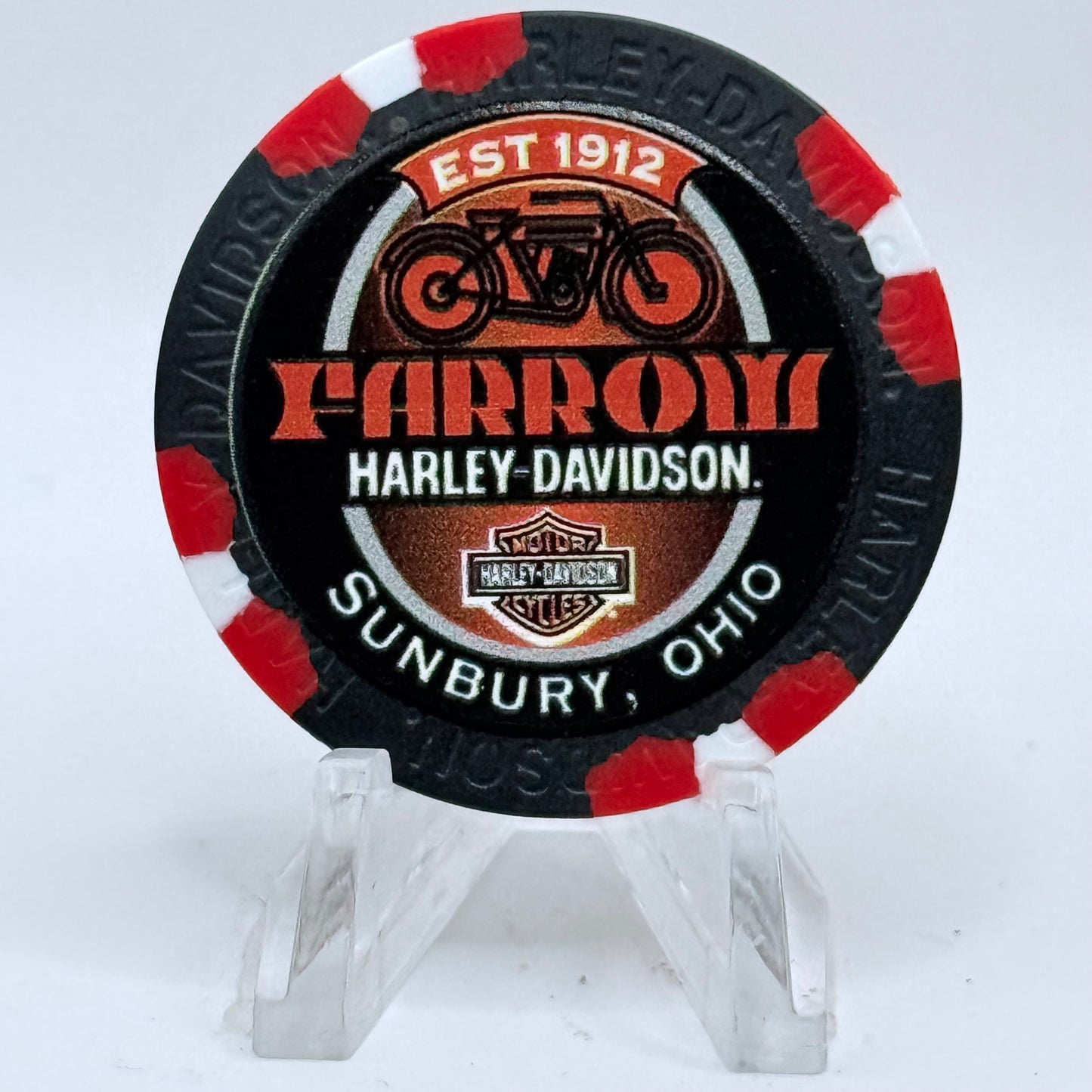 Harley-Davidson - Farrow North (A.D.) Sunbury Ohio Series 2 Advertising Chips