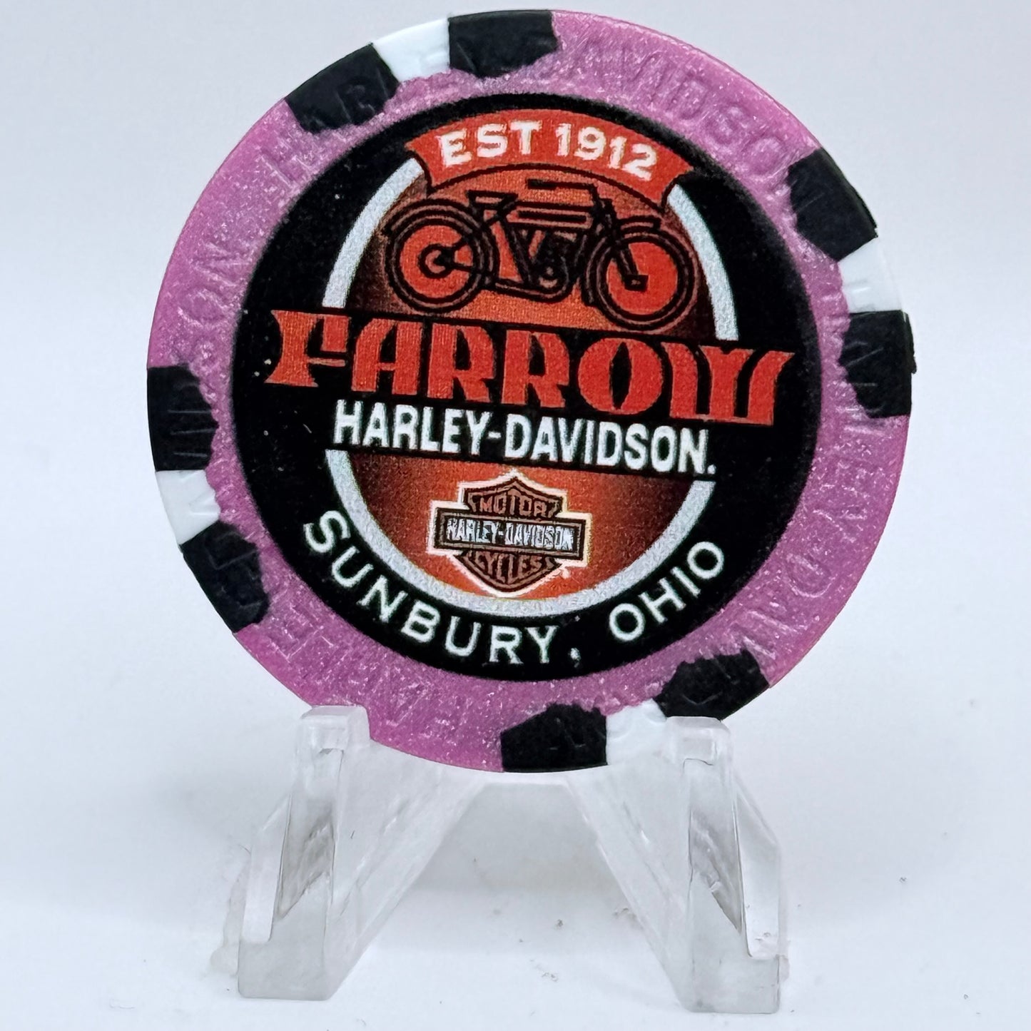 Harley-Davidson - Farrow North (A.D.) Sunbury Ohio Series 2 Advertising Chips
