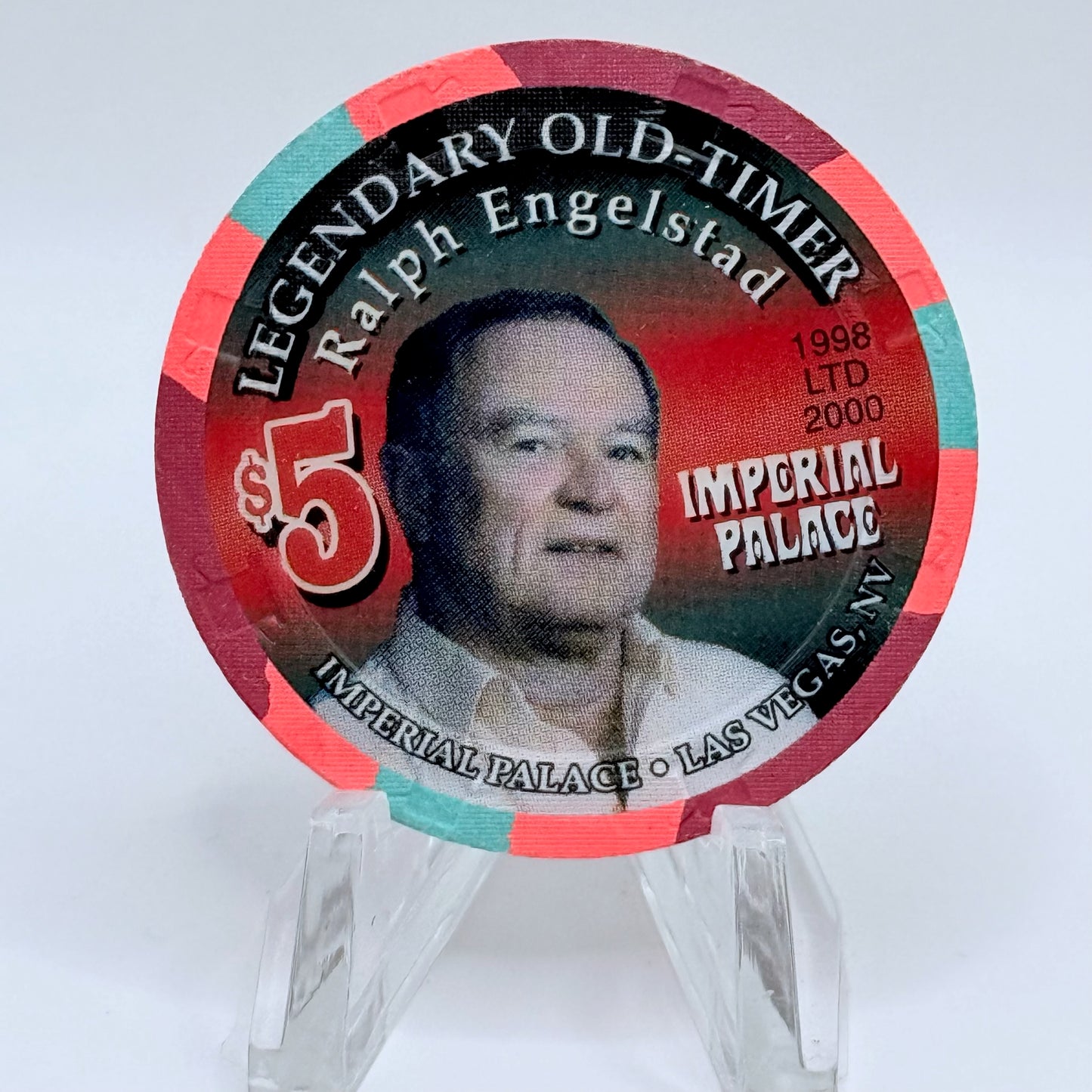 Imperial Palace Las Vegas Nevada 1998 'Ralph Engelstad' LE $5 Casino Chip V2849