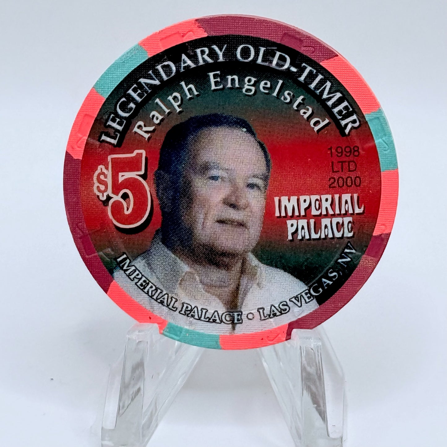 Imperial Palace Las Vegas Nevada 1998 'Ralph Engelstad' LE $5 Casino Chip V2849