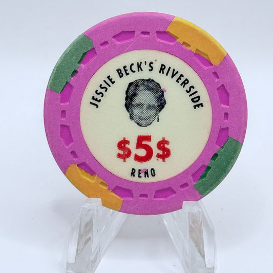 Jessie Beck's Riverside Hotel Reno Nevada 1971 $5 Casino Chip N5504