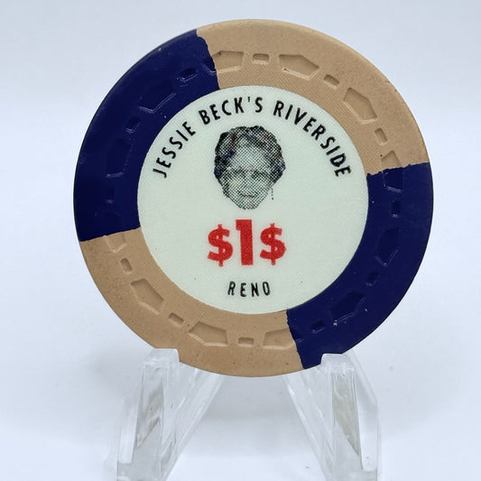 Jessie Beck's Riverside Hotel Reno Nevada 1971 $1 Casino Chip N5505