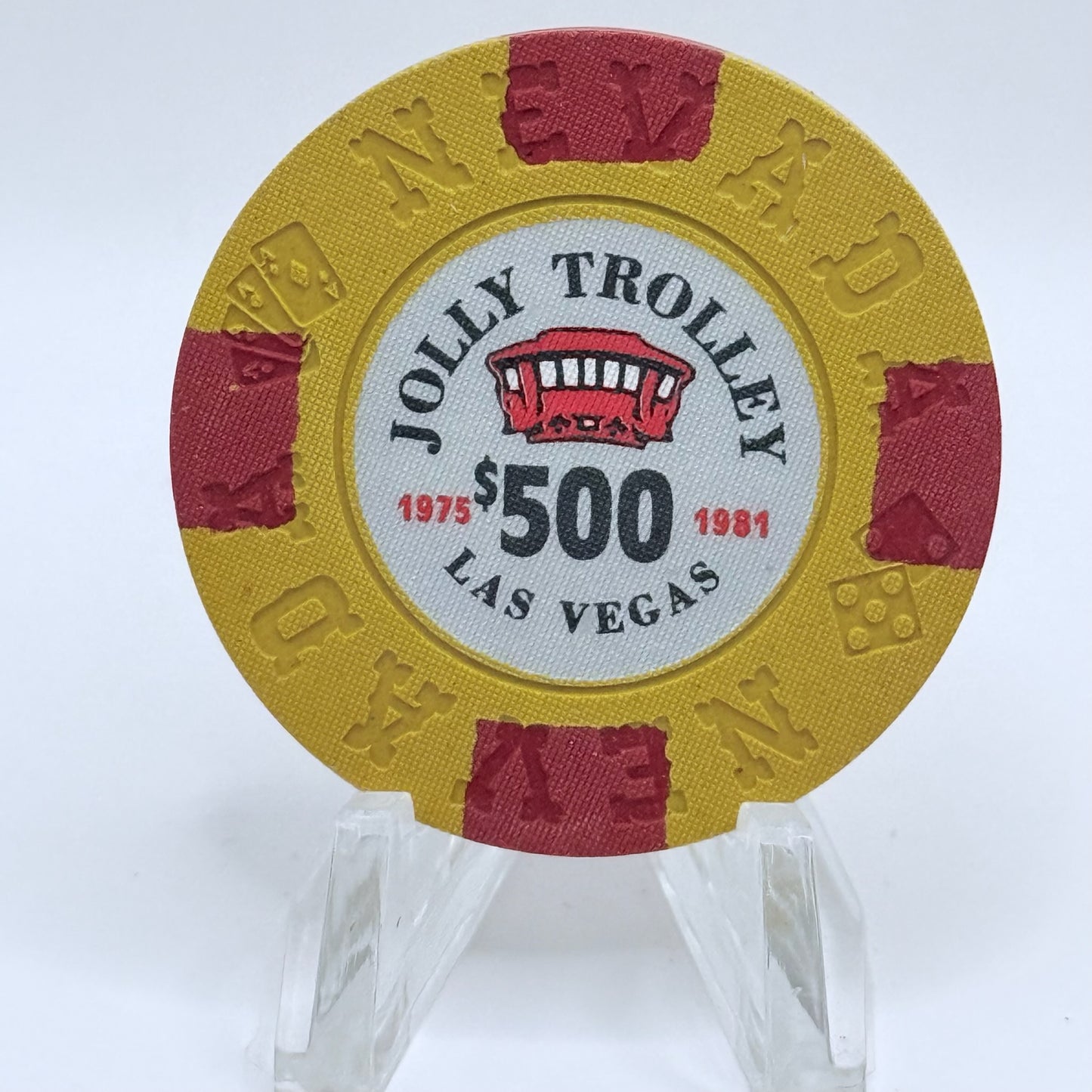 Jolly Trolley Las Vegas Nevada 1993 Series 1 LE $500 Borland Imitation Chip N6004