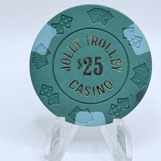 Jolly Trolley Las Vegas Nevada 1990s $25 Casino Chip N1813