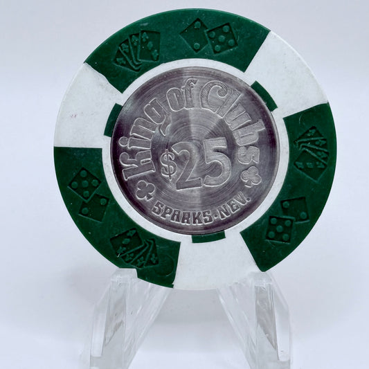 King of Clubs Sparks Nevada 1975 $25 Casino Chip N7659