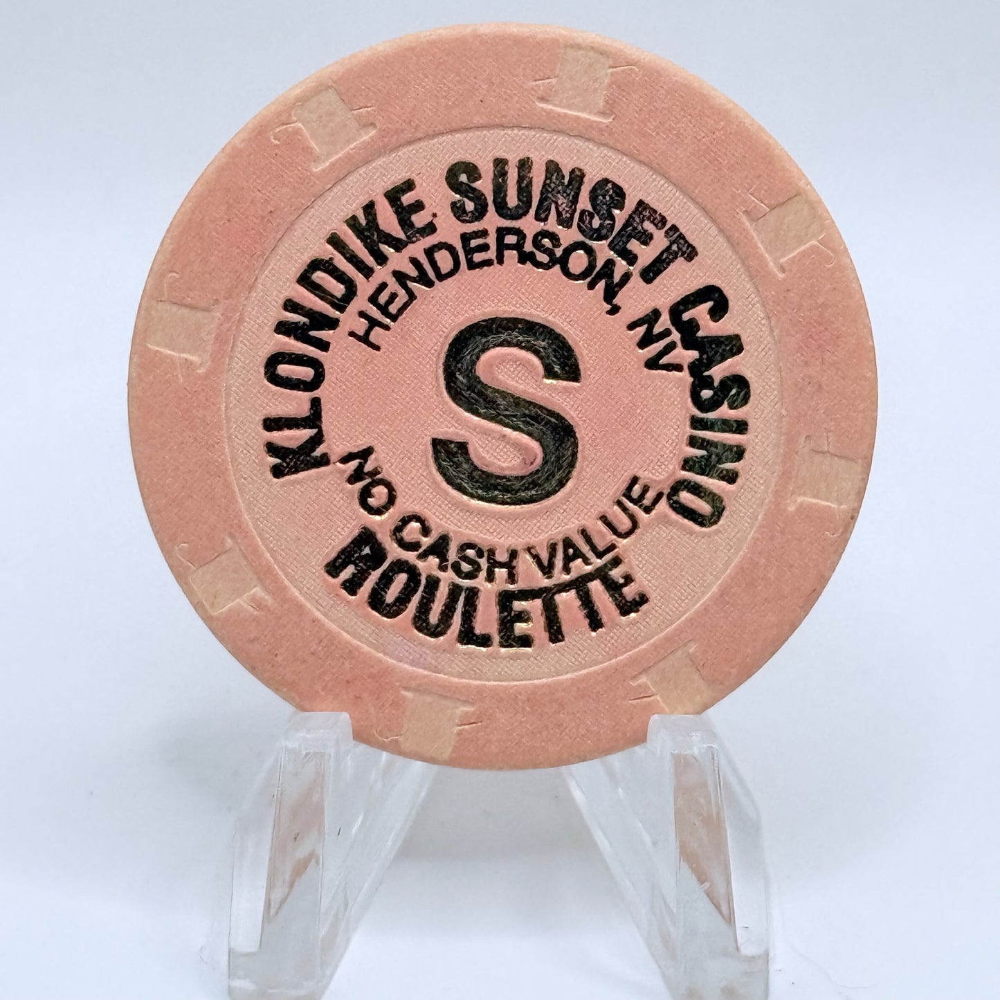Klondike Sunset Henderson Nevada 1999 Series 2 Peach Roulette Casino Chip V7049