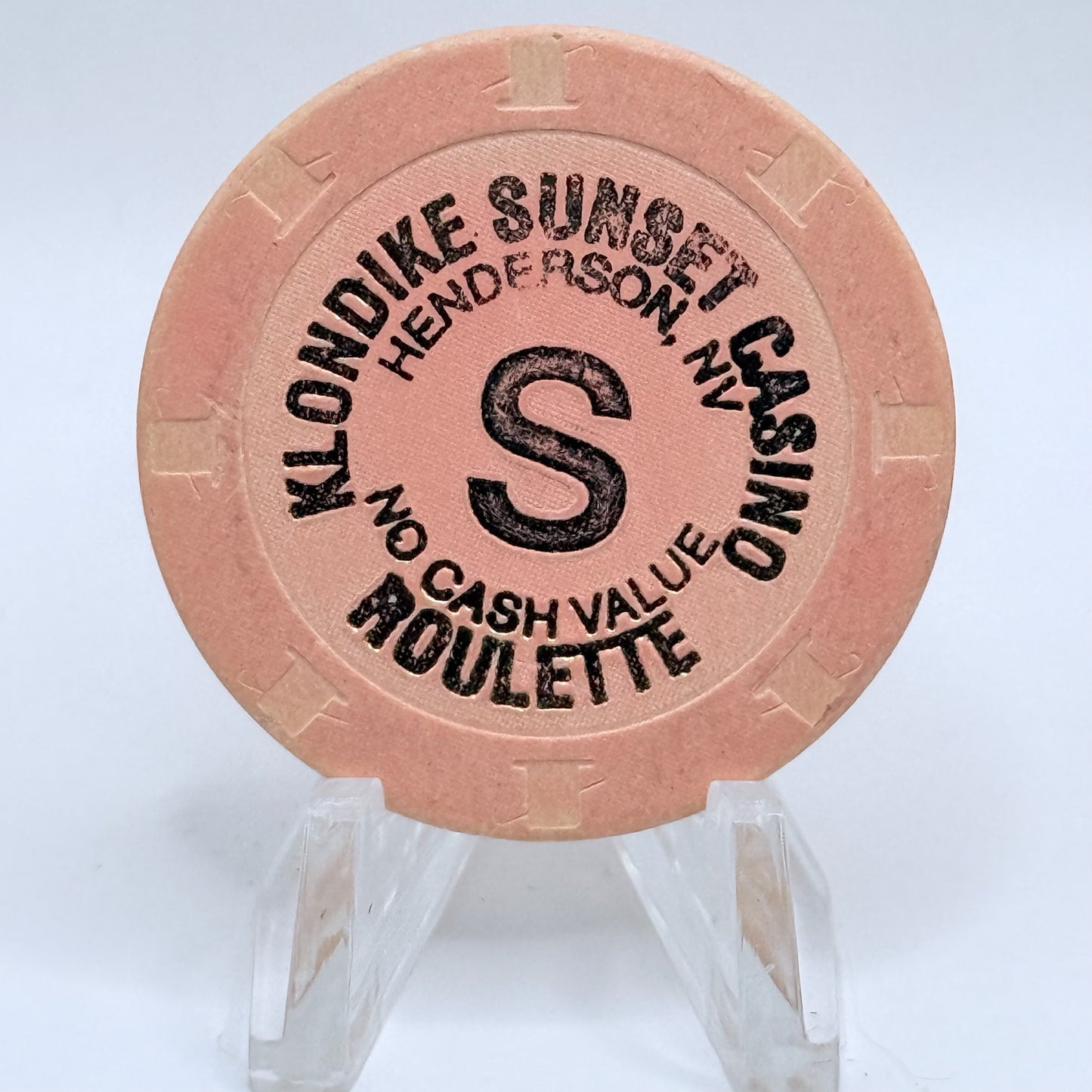 Klondike Sunset Henderson Nevada 1999 Series 2 Peach Roulette Casino Chip V7049