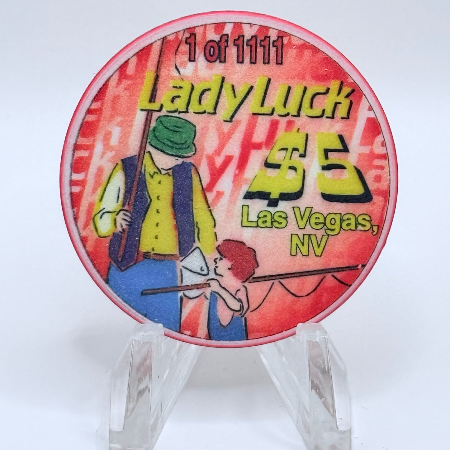 Lady Luck Las Vegas Nevada 1997 'Fathers Day' LE $5 Casino Chip V1030