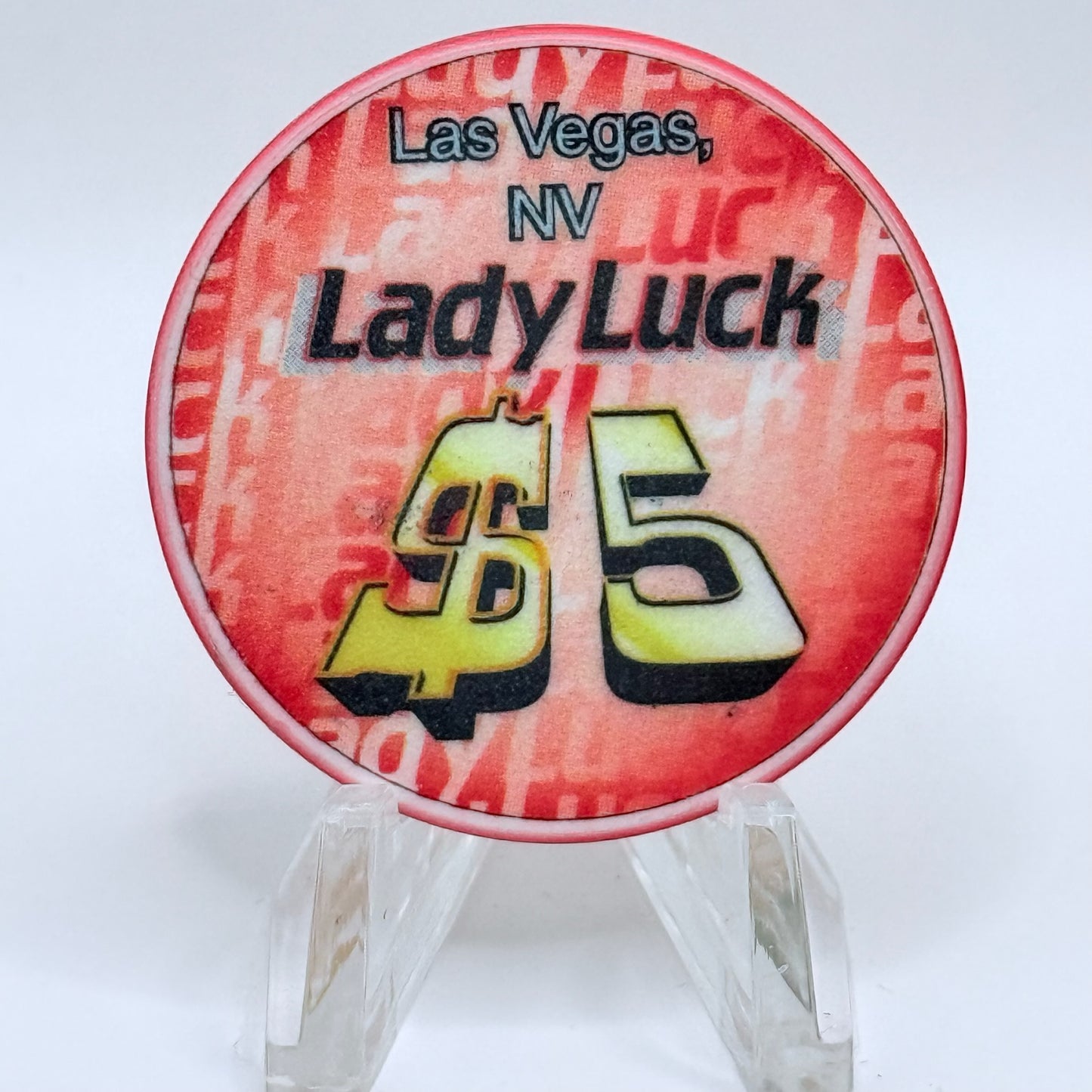 Lady Luck Las Vegas Nevada 1997 'Fathers Day' LE $5 Casino Chip V1030