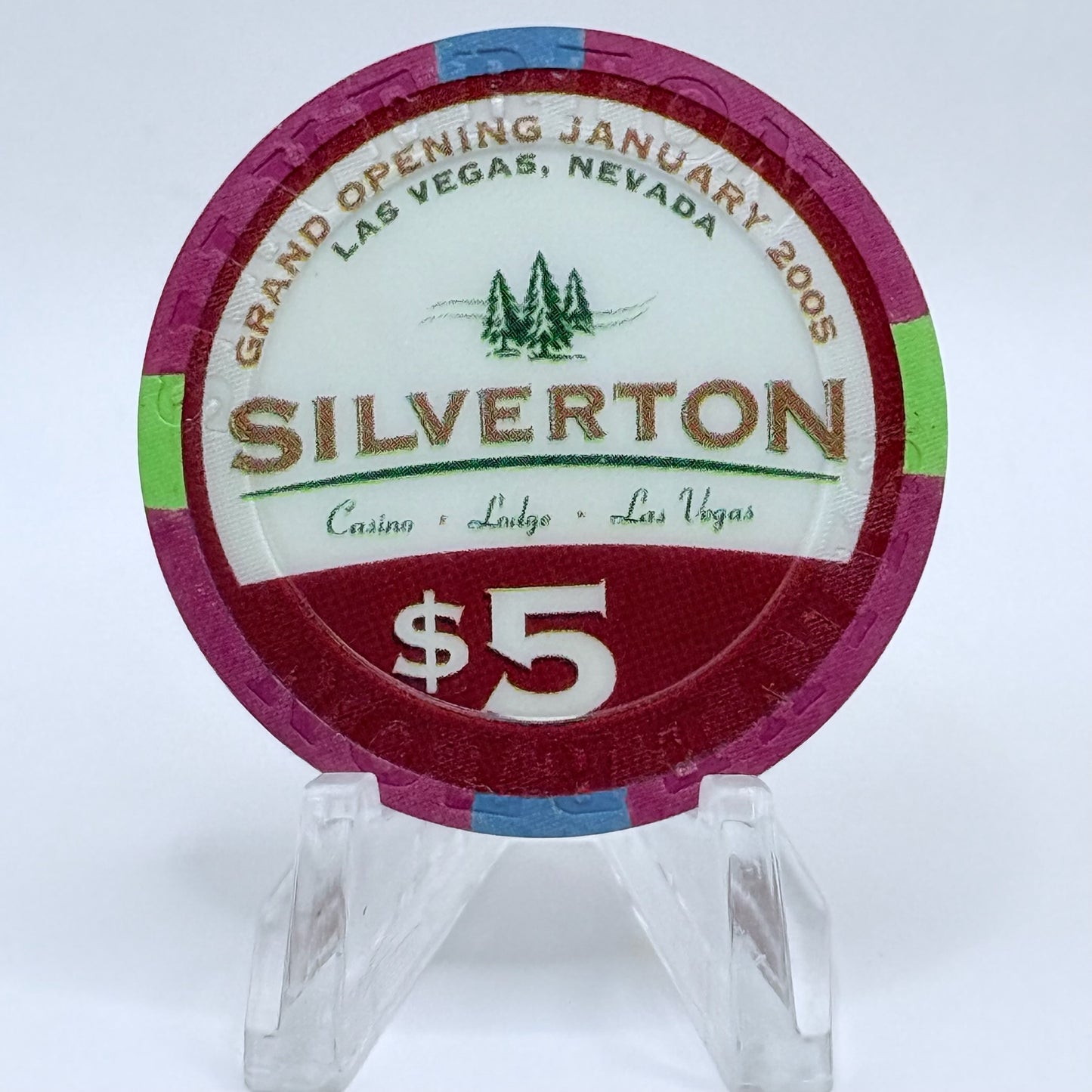 Silverton Las Vegas Nevada 2005 'Shady Grove Grand Opening' LE $5 Casino Chip E4716