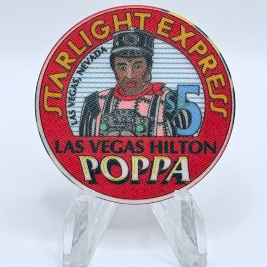 Las Vegas Hilton Las Vegas Nevada 1997 'Poppa' $5 Casino Chip N0635