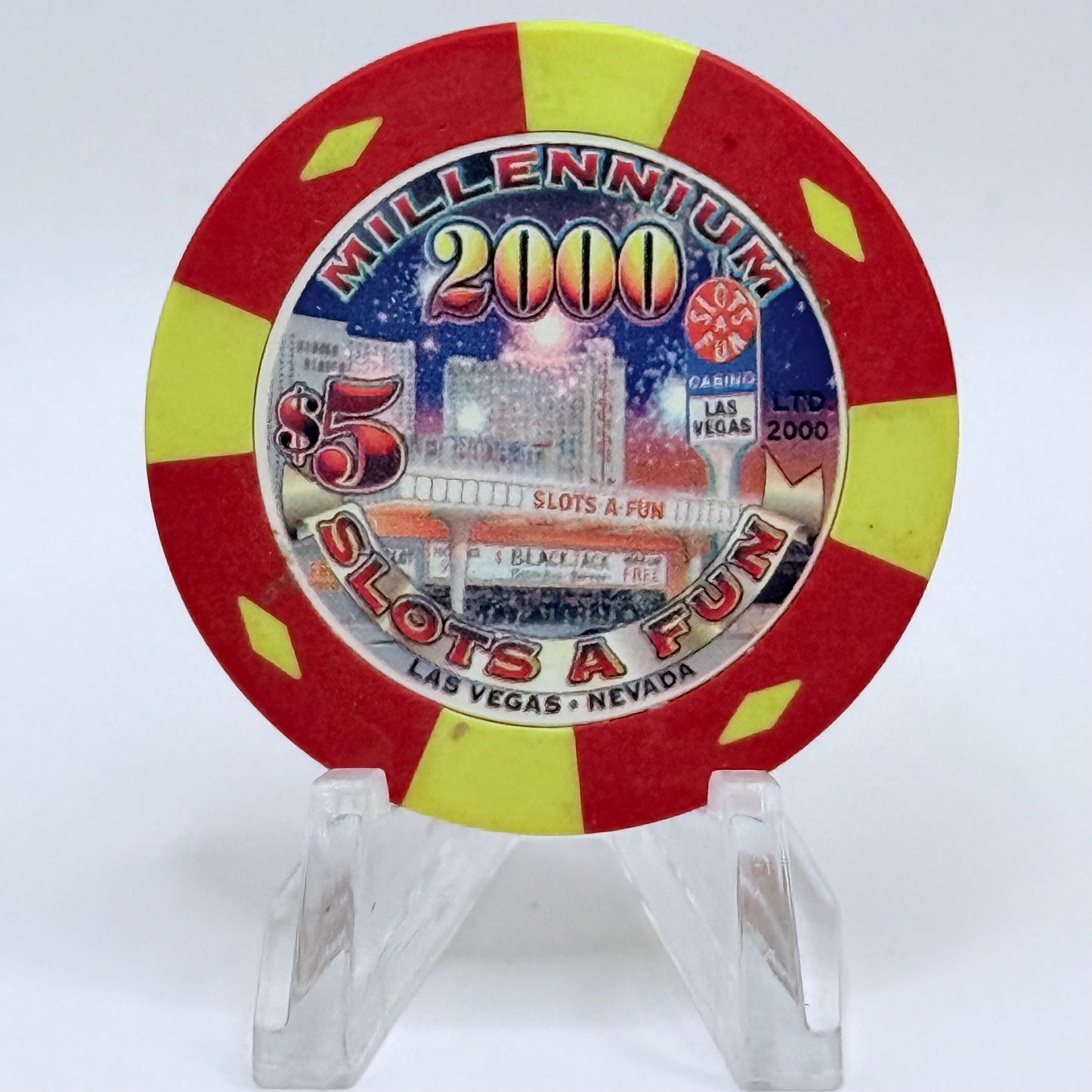 Slots-A-Fun Las Vegas Nevada 1999 'Millennium' LE $5 Casino Chip V5606