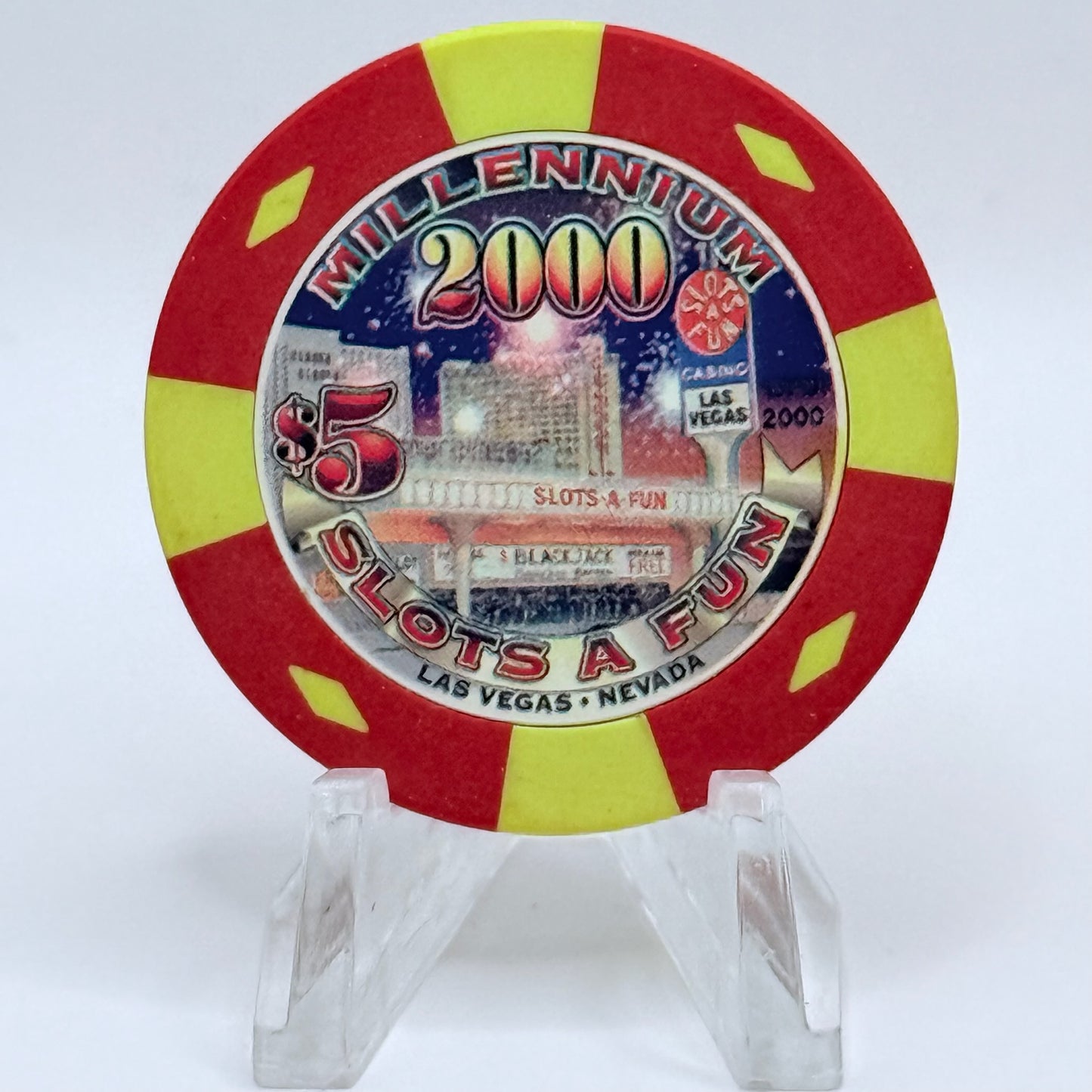 Slots-A-Fun Las Vegas Nevada 1999 'Millennium' LE $5 Casino Chip V5606