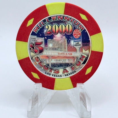 Slots-A-Fun Las Vegas Nevada 1999 'Millennium' LE $5 Casino Chip V5606
