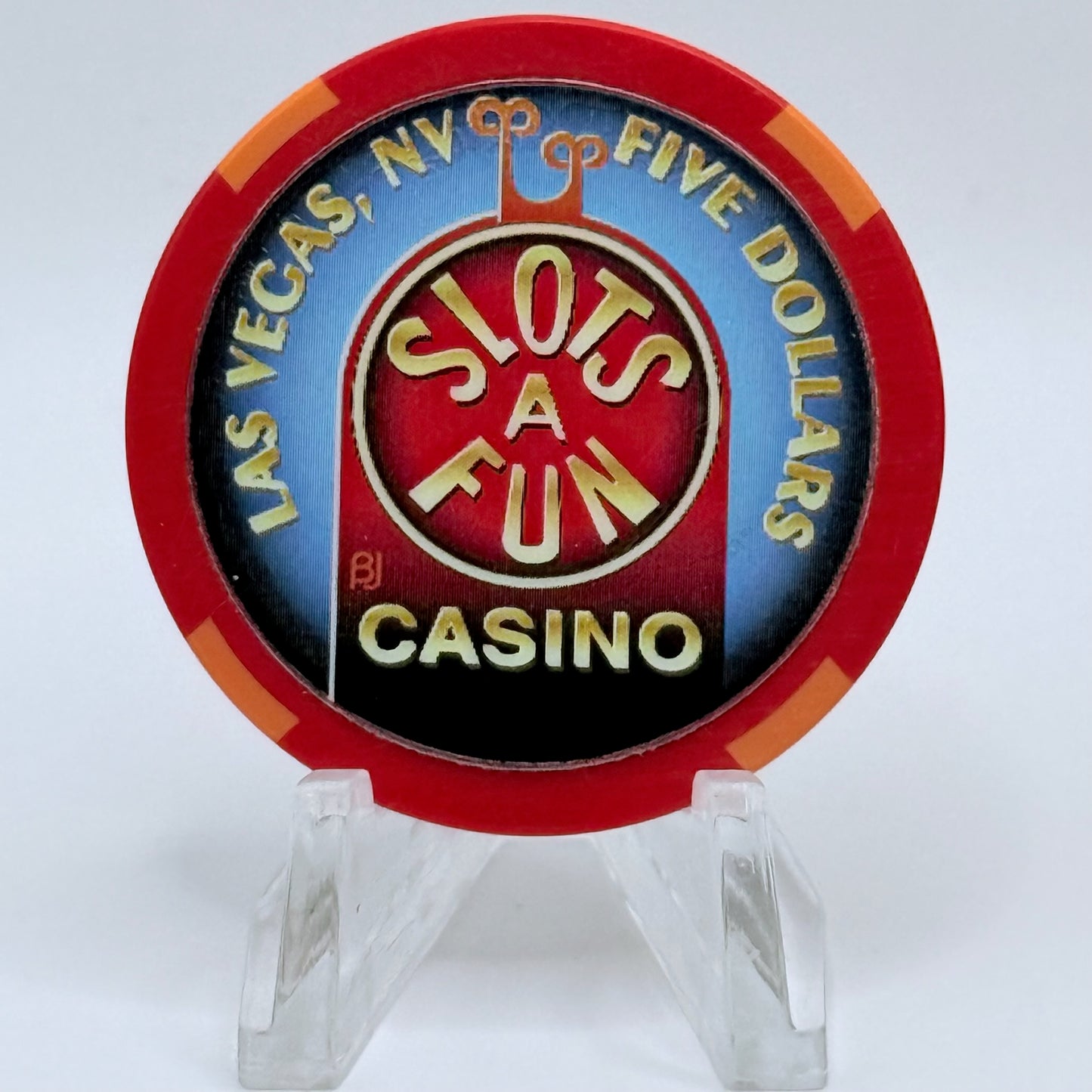 Slots-A-Fun Las Vegas Nevada 2002 'Nationla Finals Rodeo' LE $5 Casino Chip E2569