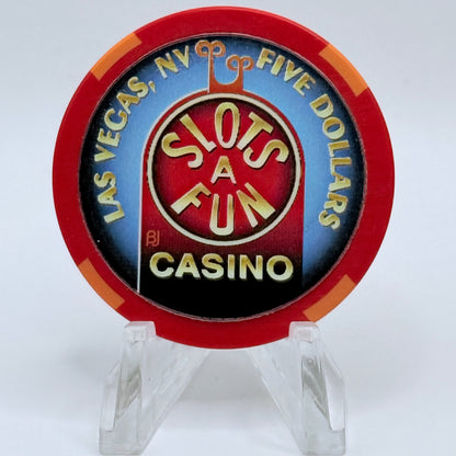 Slots-A-Fun Las Vegas Nevada 2002 'Nationla Finals Rodeo' LE $5 Casino Chip E2569