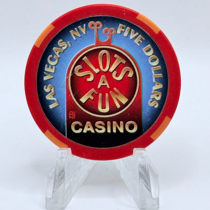 Slots-A-Fun Las Vegas Nevada 2004 'Happy New Year' LE $5 Casino Chip E2568