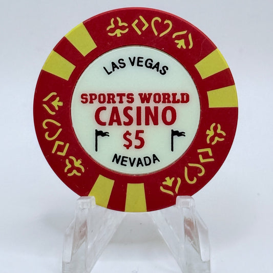 Sports World Casino Las Vegas Nevada 1998 $5 Casino Chip V3443