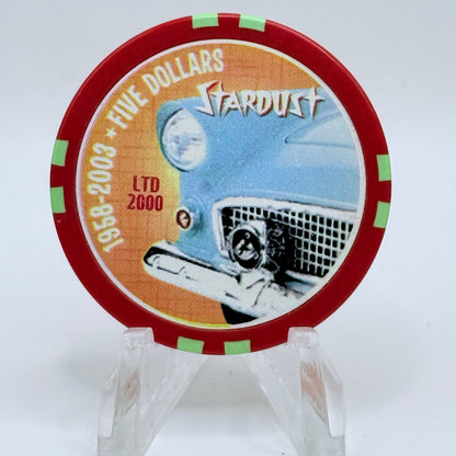 Stardust Las Vegas Nevada 2003 'Collector Series - Ford Thunderbird' LE $5 Casino Chip E2590
