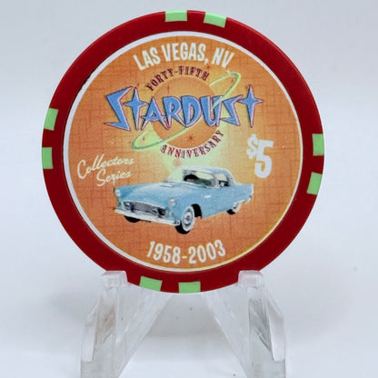 Stardust Las Vegas Nevada 2003 'Collector Series - Ford Thunderbird' LE $5 Casino Chip E2590