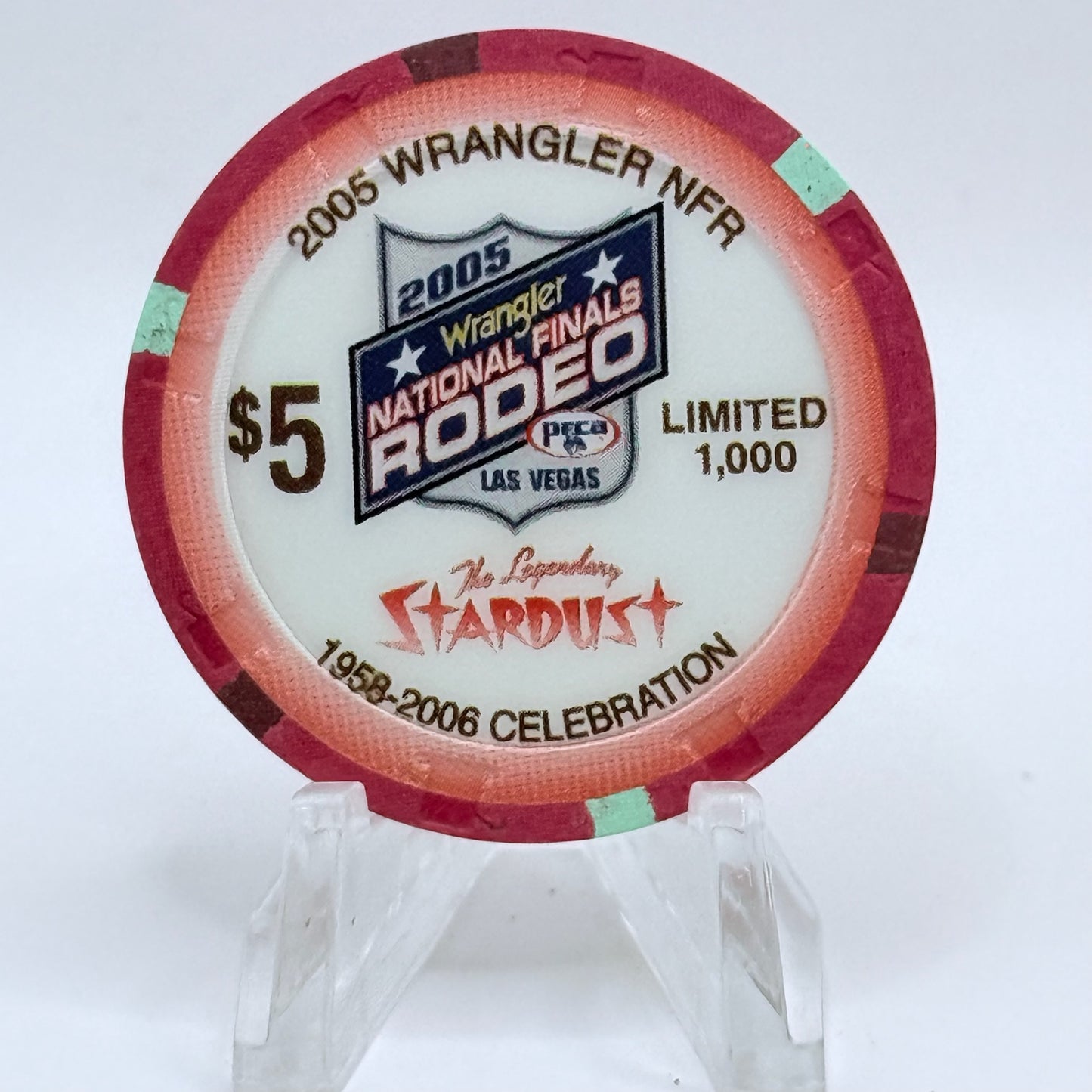 Stardust Las Vegas Nevada 2005 'Wrangler National Finals Rodeo' LE $5 Casino Chip E8381